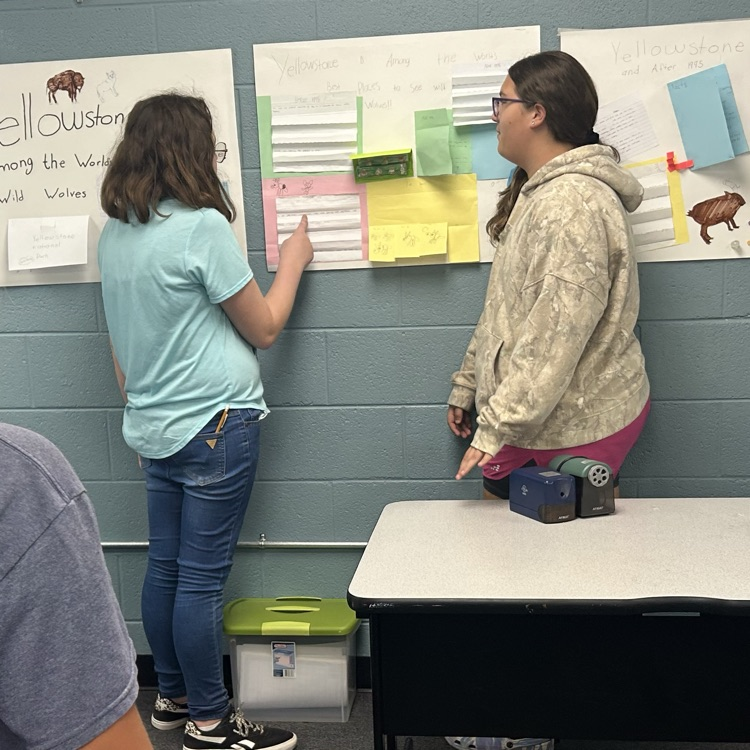 The 6th and 7th graders gave a presentation over the ecosystem in Yellowstone and how it affects the region today.