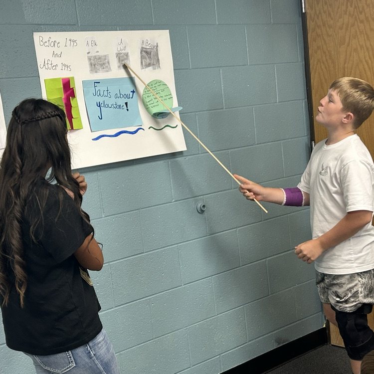 The 6th and 7th graders gave a presentation over the ecosystem in Yellowstone and how it affects the region today.