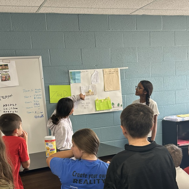 The 6th and 7th graders gave a presentation over the ecosystem in Yellowstone and how it affects the region today.