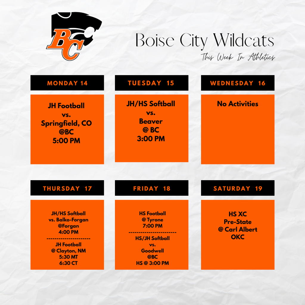This Week In Boise Athletics Sept. 14-19 Updated