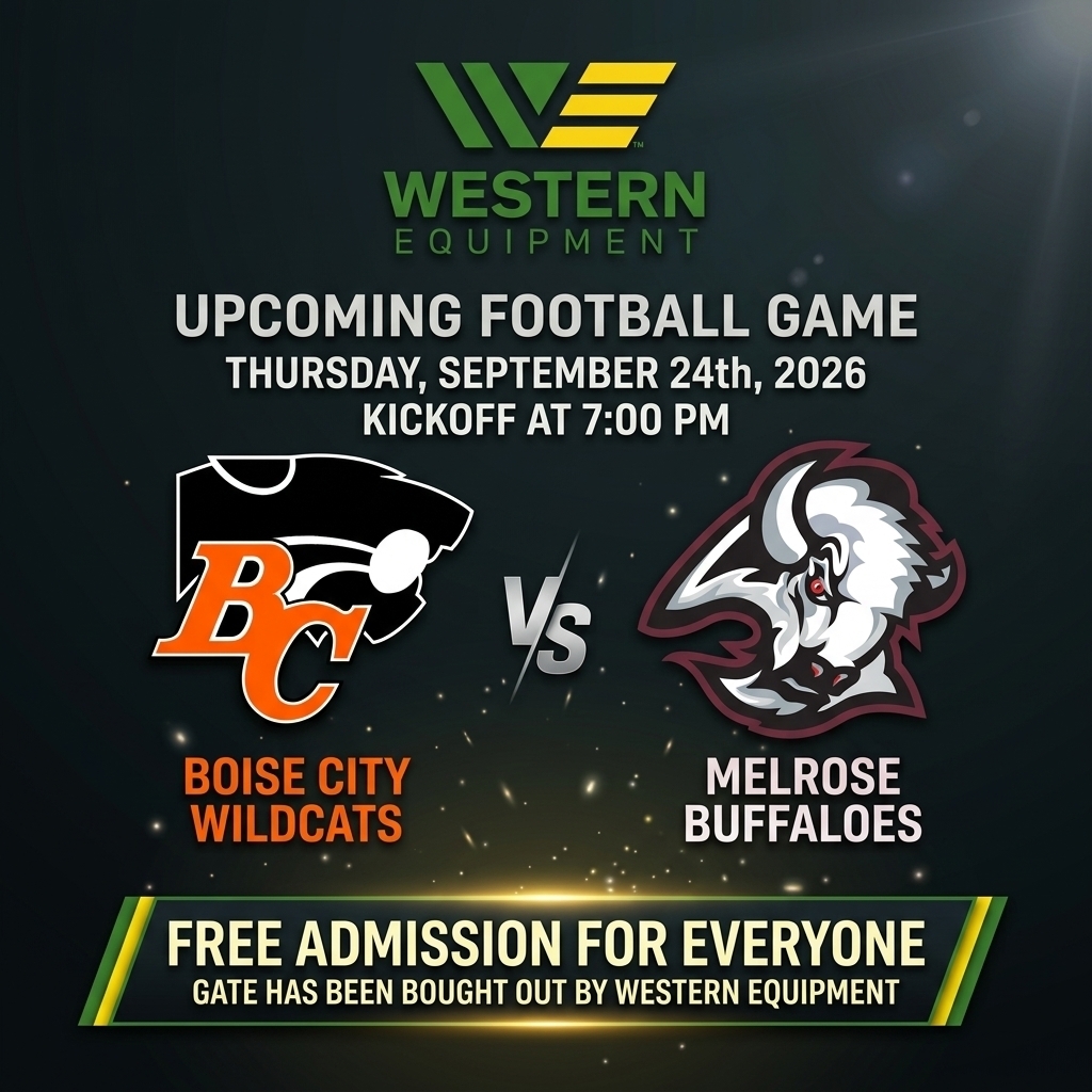 melrose vs boise city game bought out by western equipment free admission for all kickoff 7 PM tomorrow september 24 2026