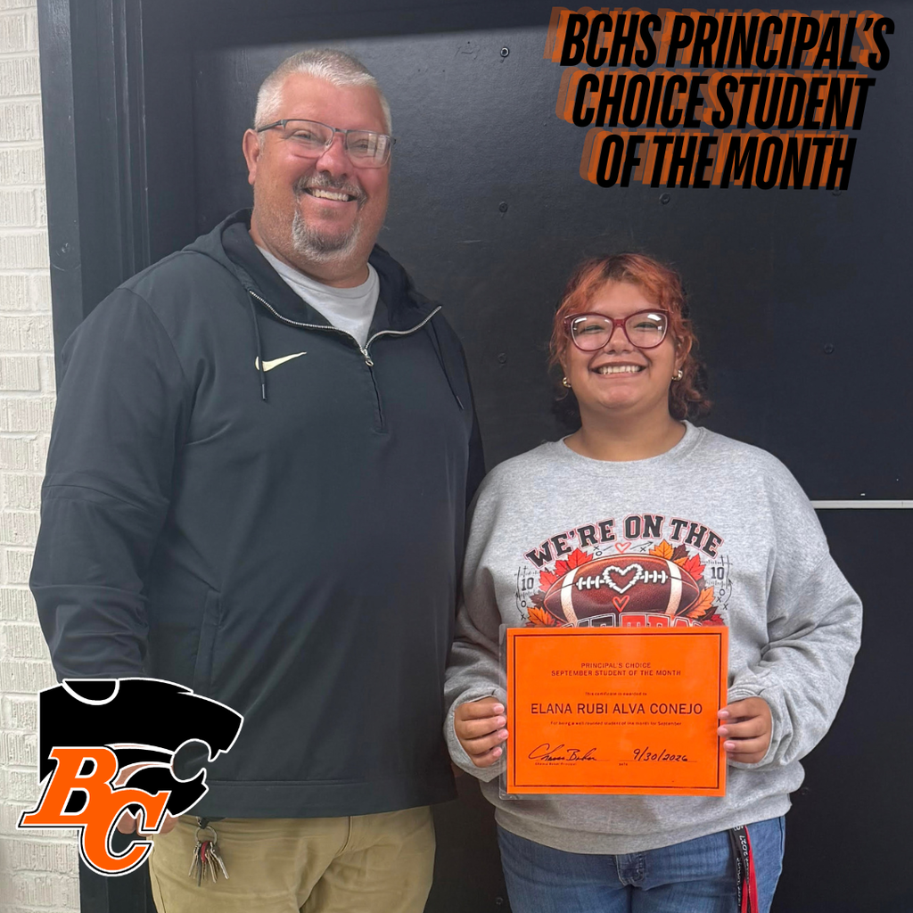 bchs principal's choice student of the month elana rubi alva conejo