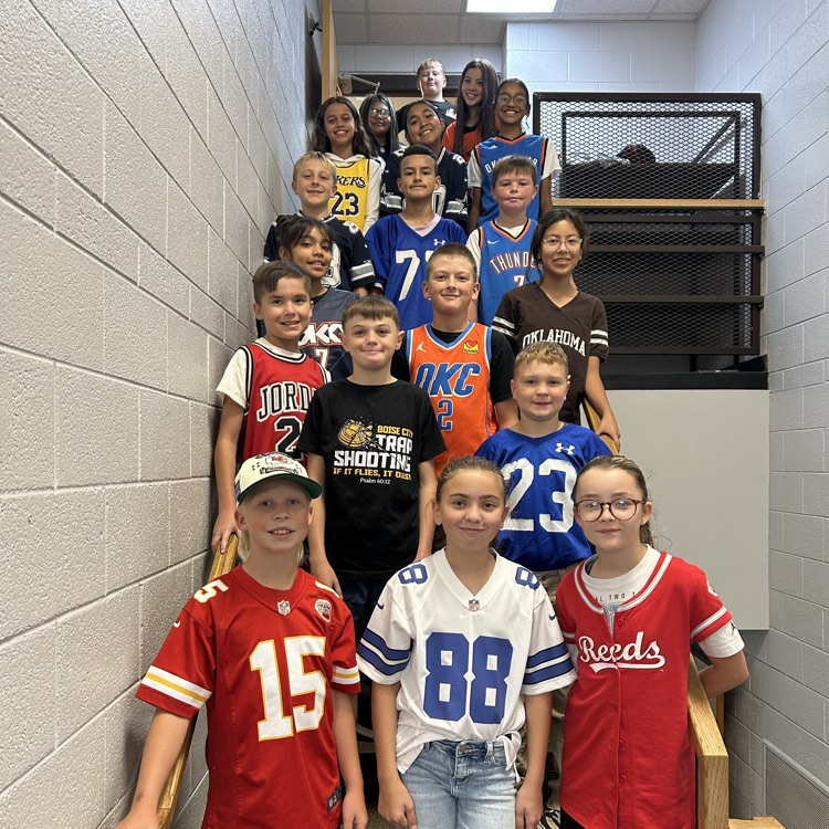 5-8th graders are celebrating Homecoming week by wearing their favorite sports jersey.
