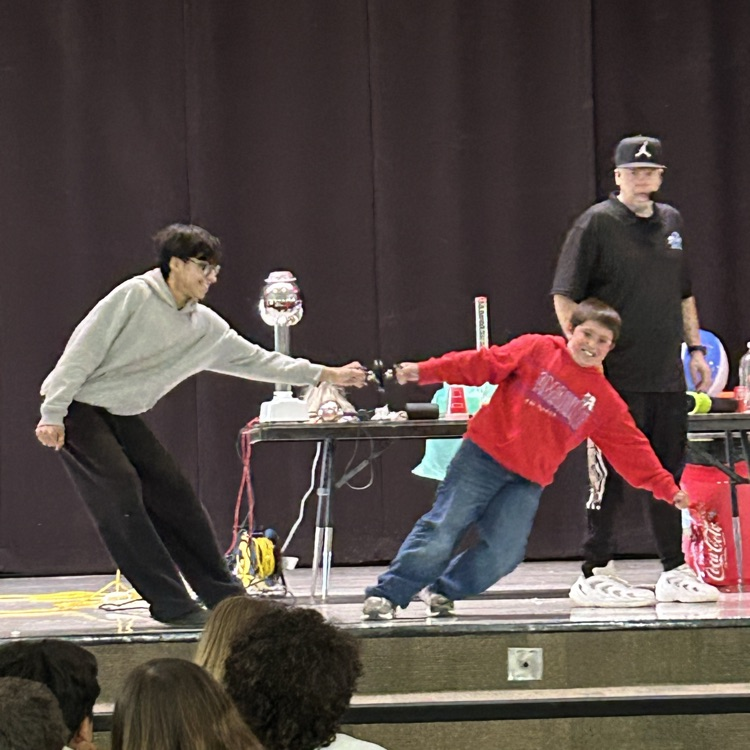 . The Storm Lab presented by Robb Holla kept the students actively engaged the whole presentation! Middle School enjoyed weather related science such as storm clouds, tornadoes and air pressure.