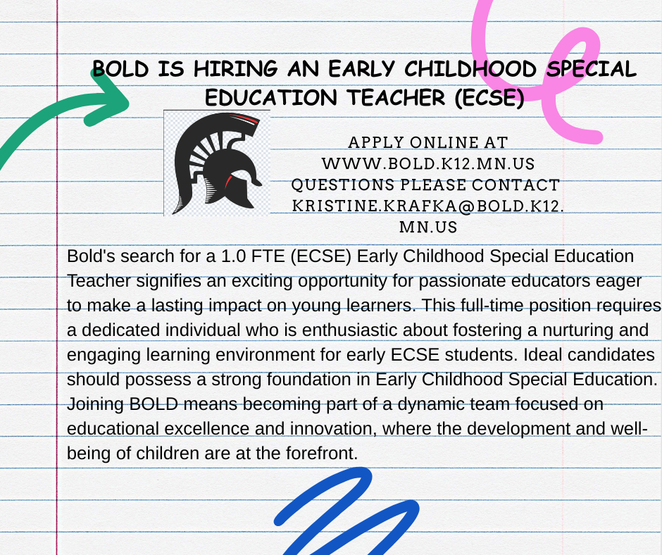 BOLD is hiring an ECSE Teacher