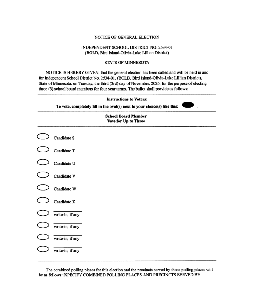 NOTICE OF GENERAL ELECTION