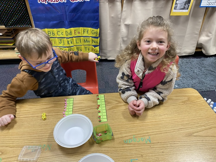 We play games to learn simple addition. 