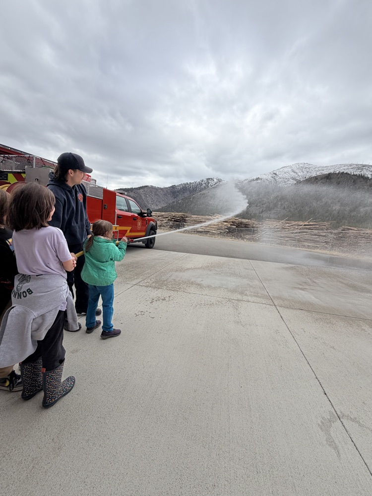 students at fire station