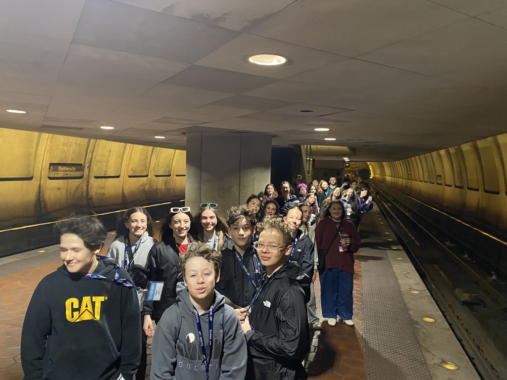 In the subway tunnel. 