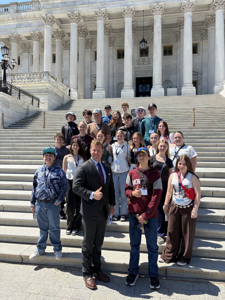 Meeting Sen. Sheehy at the steps of the Senate