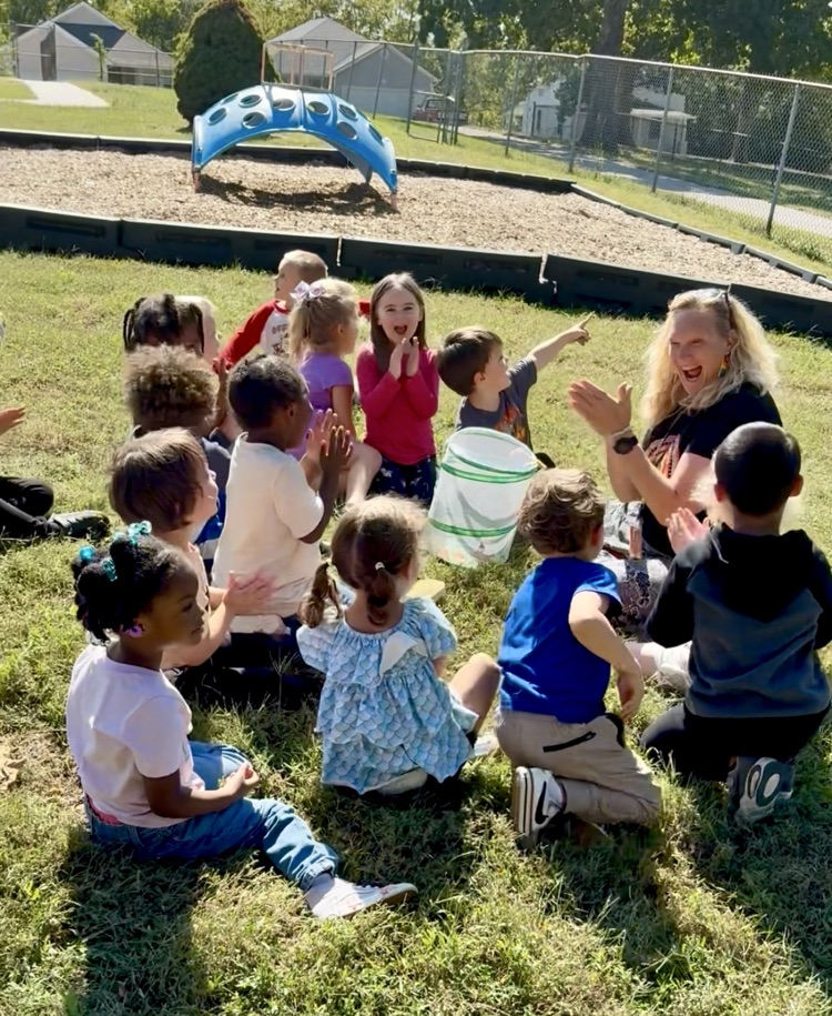 The butterfly flew away and everyone is cheering and excited.