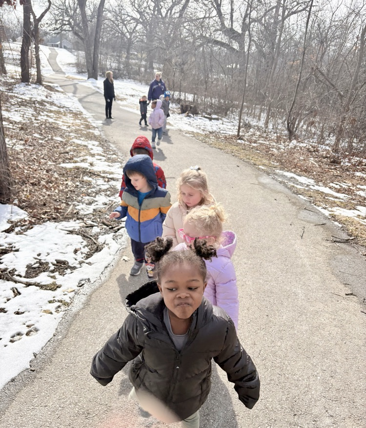 kids walking on a trail