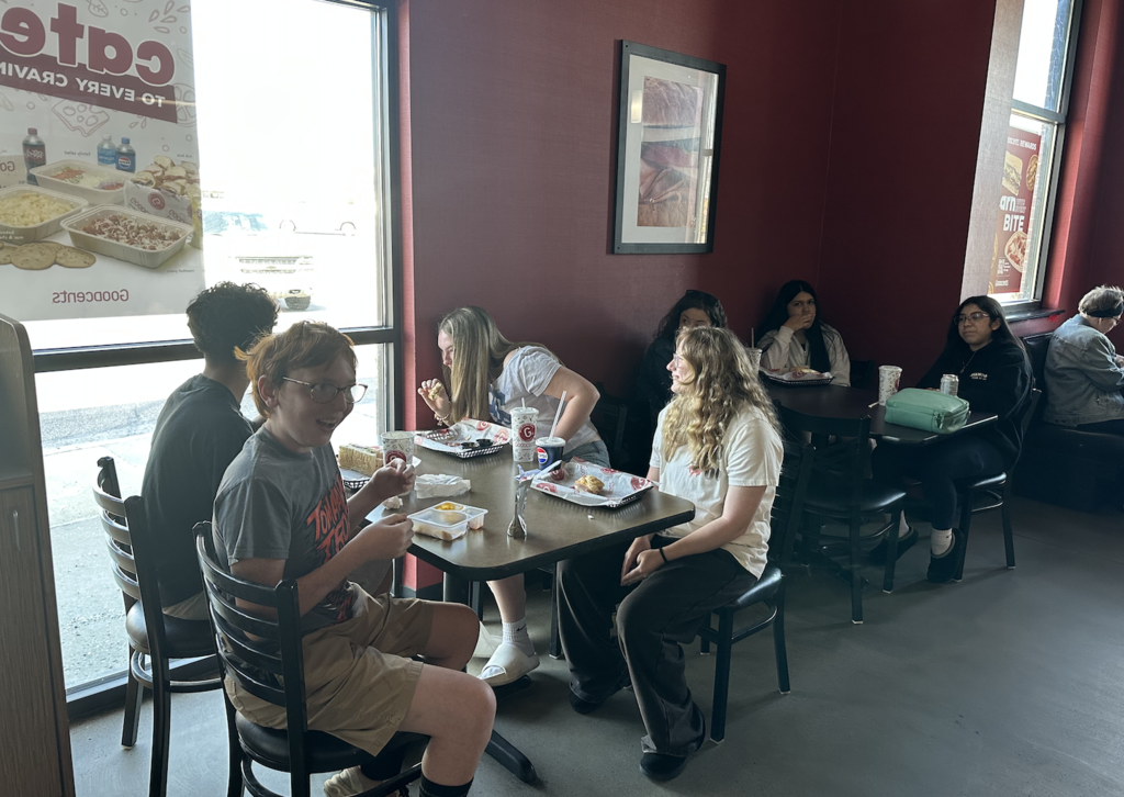 Students eating at Goodcents