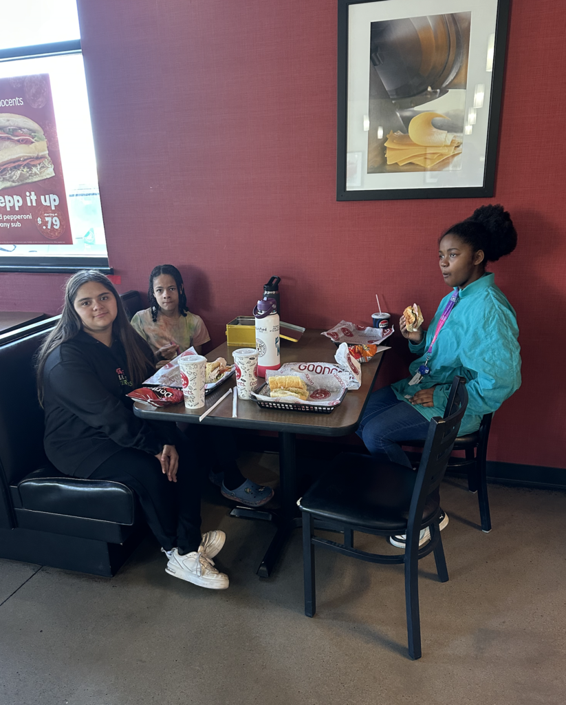 Students eating at Goodcents