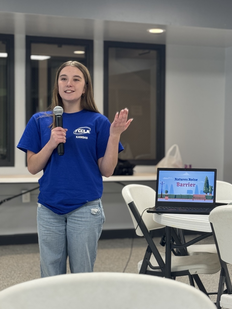 A person with a microphone stands in front of a table with a laptop, near a window.