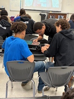 CMS students with their electrical projects