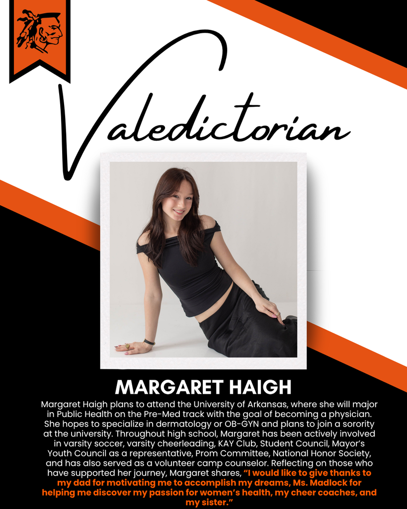 A black-and-white portrait of a woman with long hair in a black top and skirt. Orange and white text overlays the image.