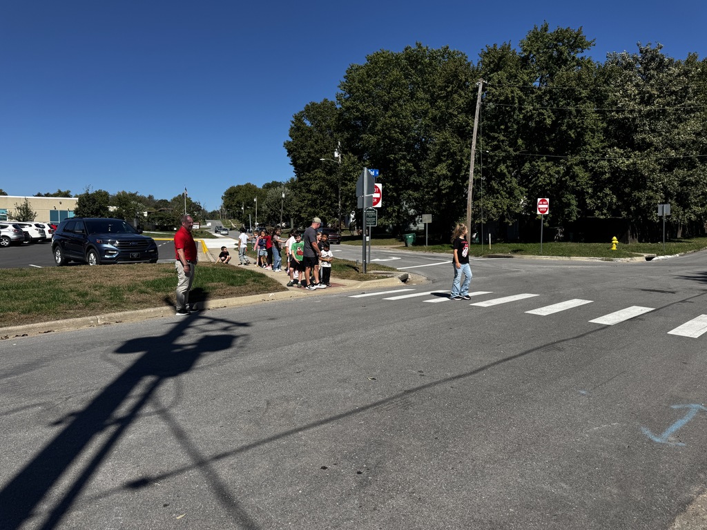 Crosswalk with people waiting to cross. A few are in a line, others are standing by a stop sign.