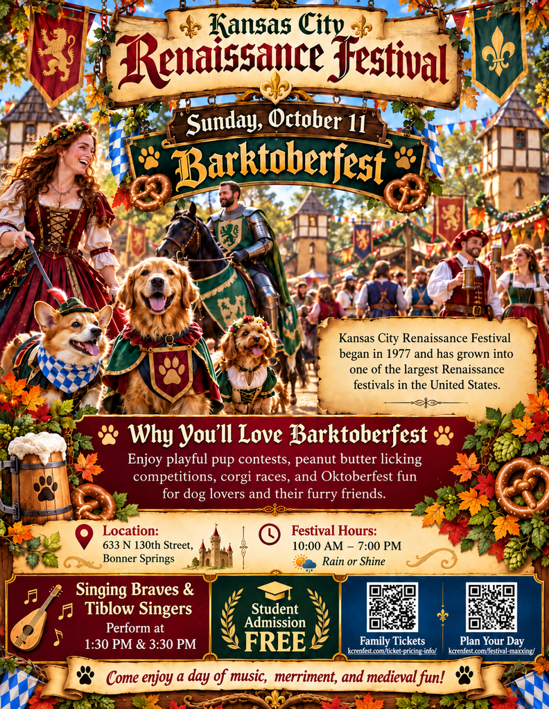 Barktober Flyer with dogs and knights