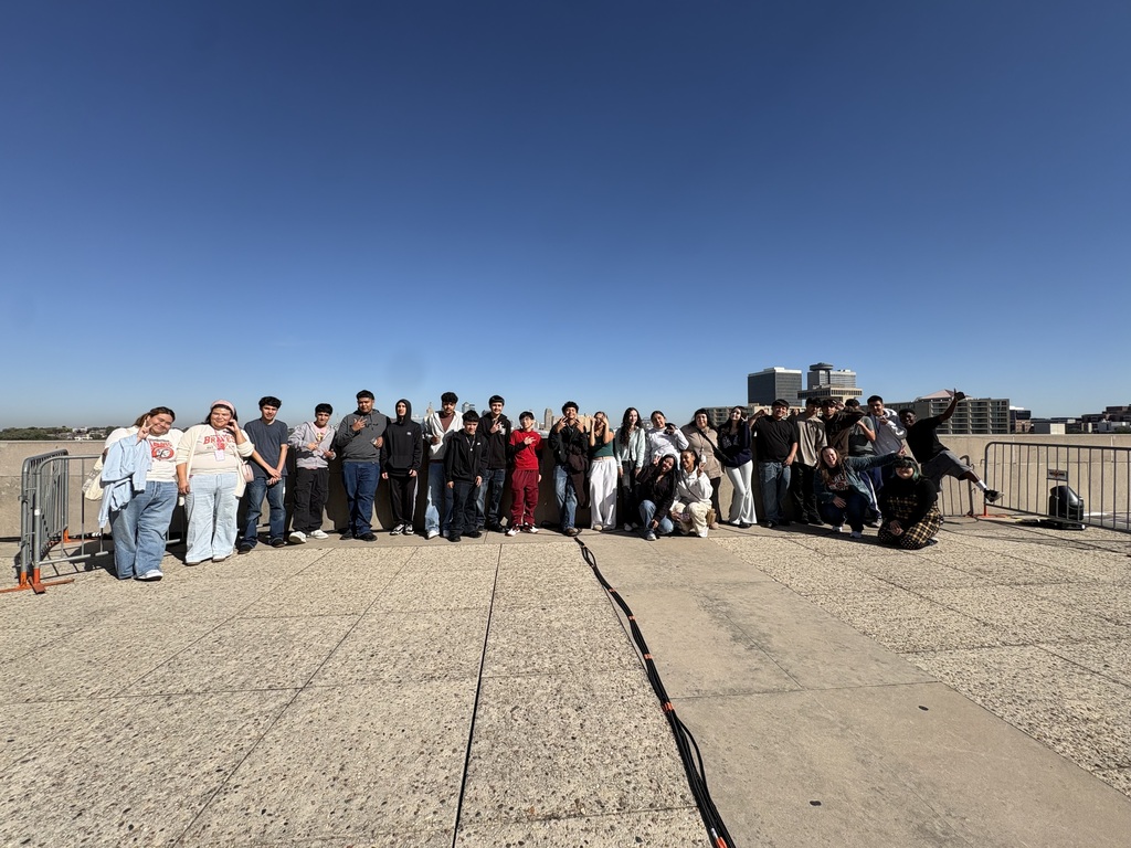 students on a roof top