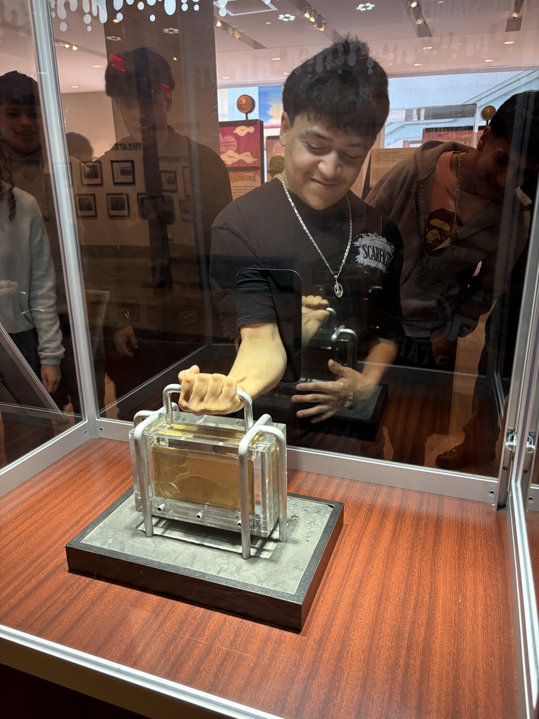 student using a display