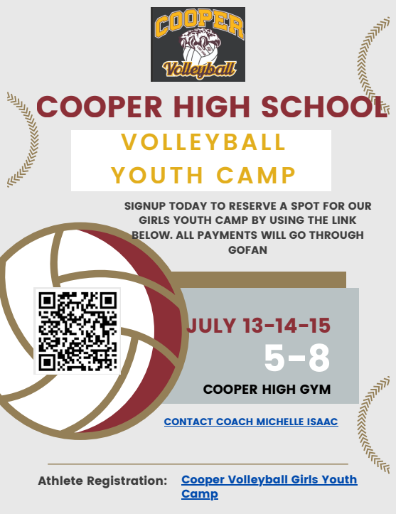 Cooper Girls Volleyball Camp 2026