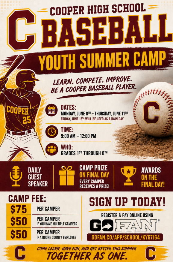 Cooper Youth Baseball Camp 2026
