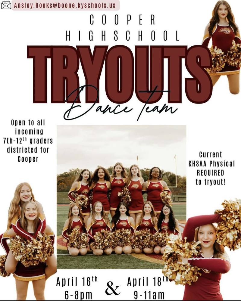 Cooper Dance Team Tryouts 2026-2027