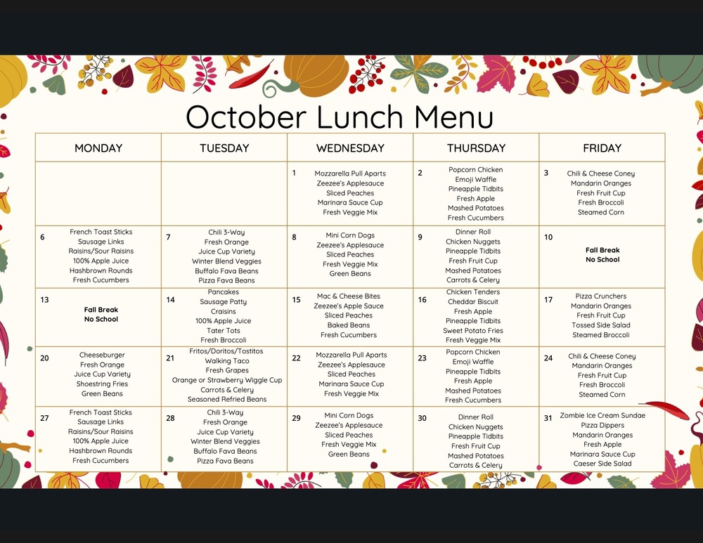 October menu