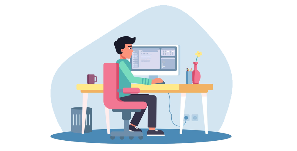 man at computer