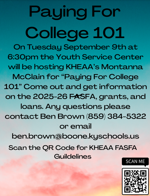 Paying for College 101 Flyer 2025