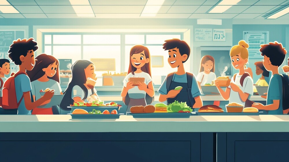 students eating lunch