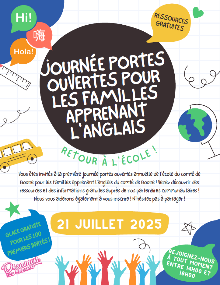 Flyer for English Learner Family Open House