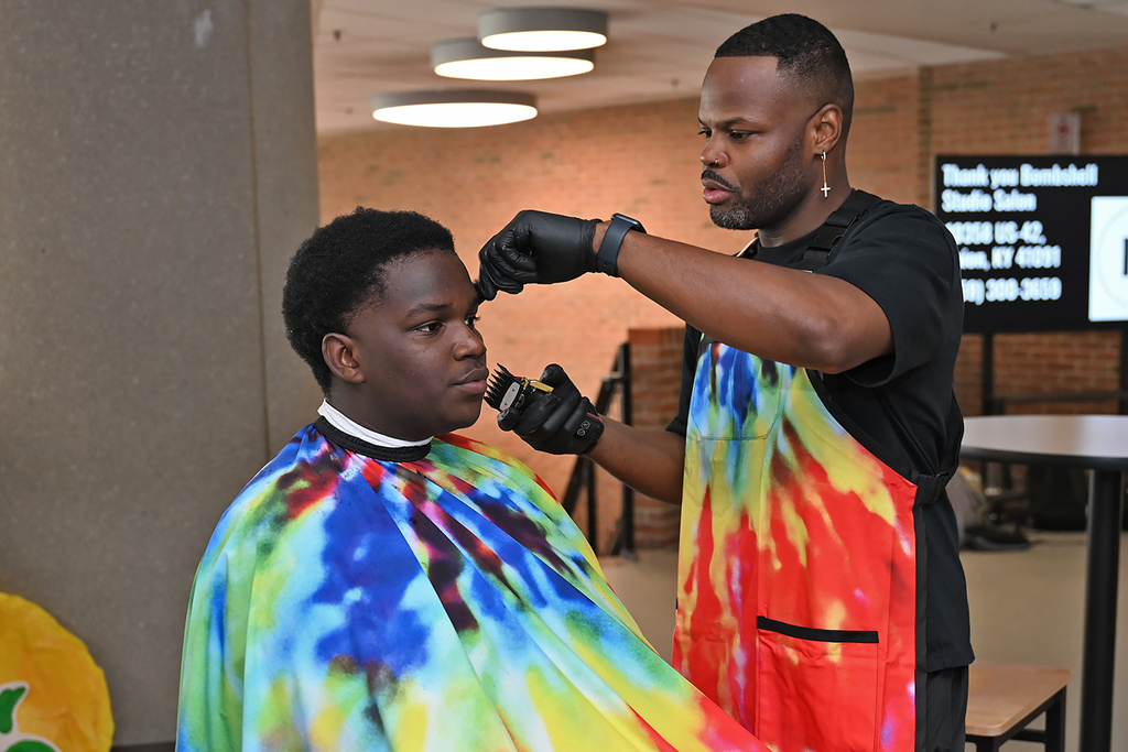 student haircut