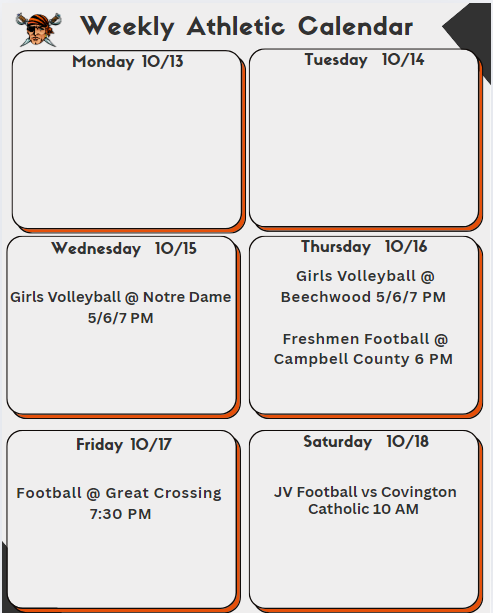 Raider Athletics week 10/13