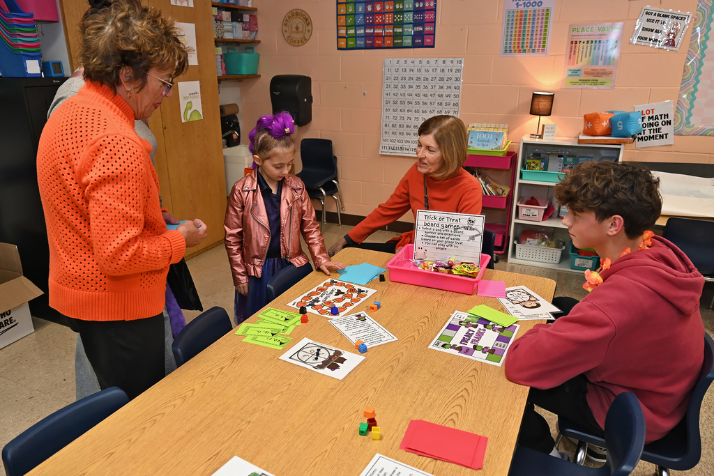 kids in costumes playing games