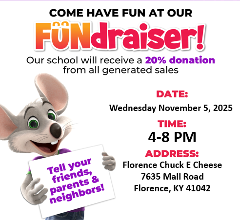 Chuck E Cheese night 11/5 from 4-8PM