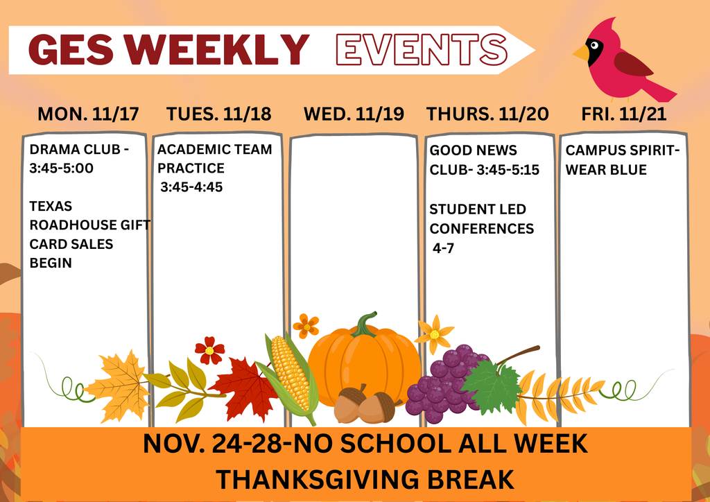 weekly events at GES