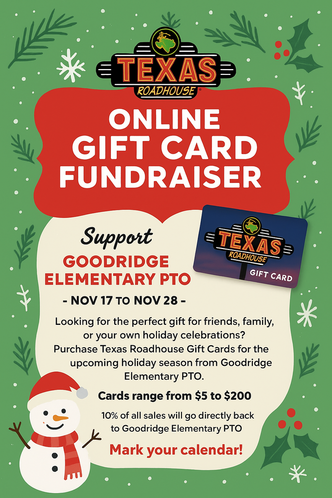 PTO fundraiser-Texas Roadhouse gift cards