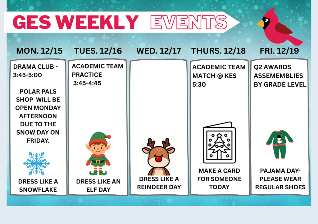 weekly events at GES