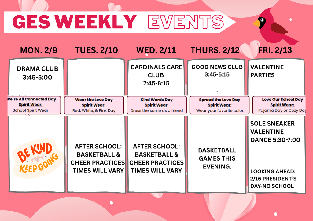 weekly events at GES