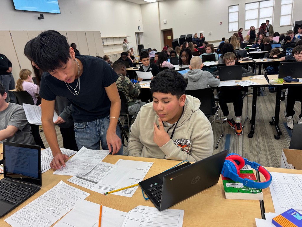 students working together