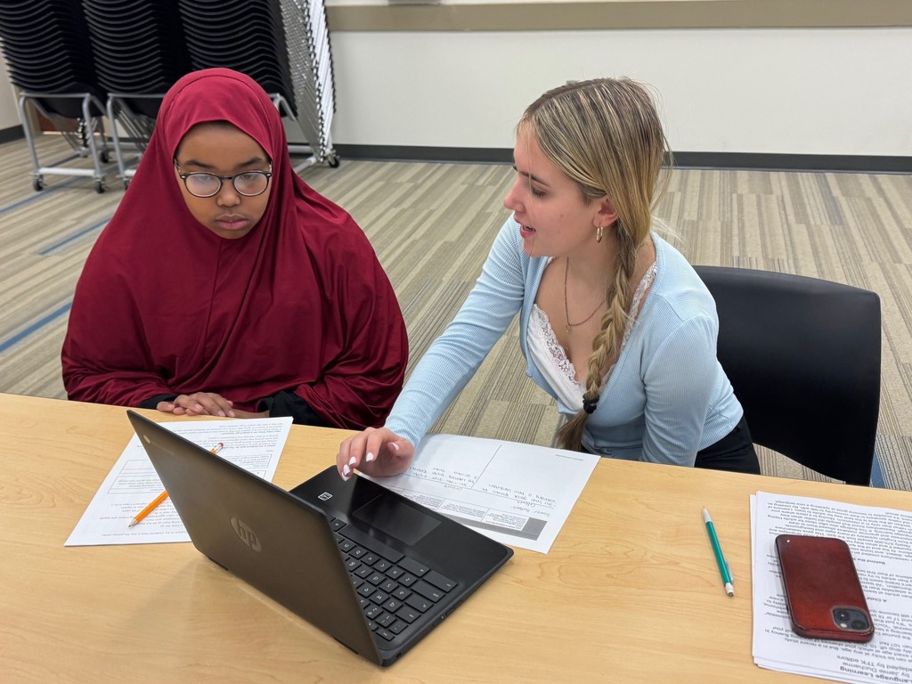 students working together