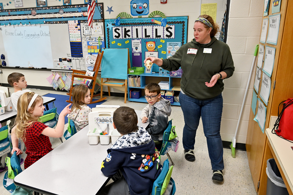 students listening to presentation