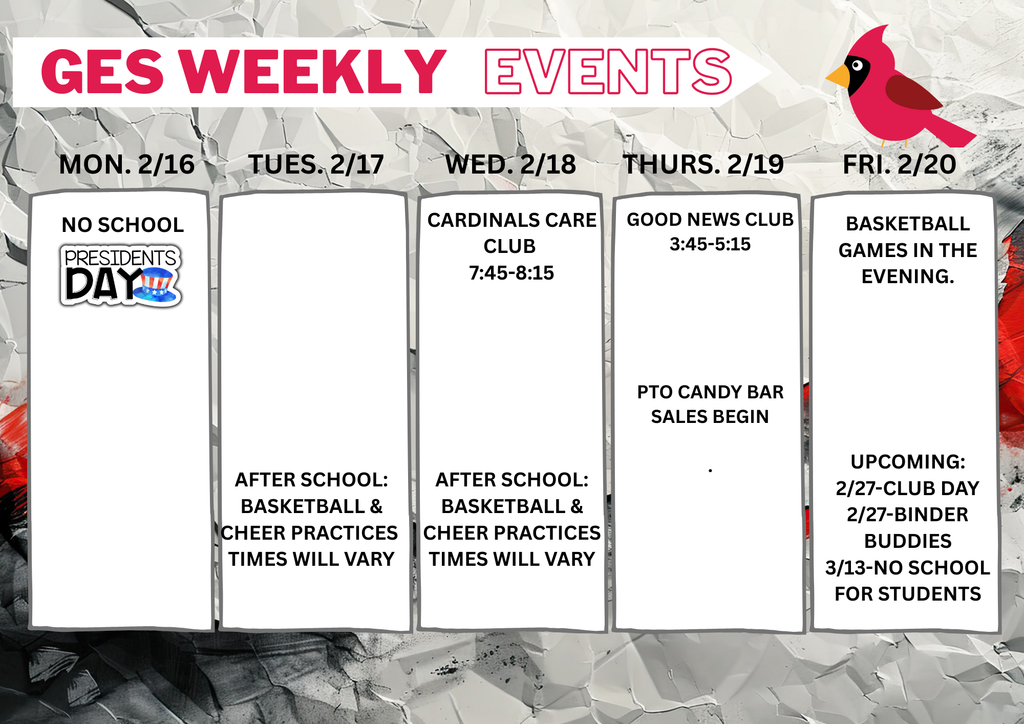 weekly events at GES