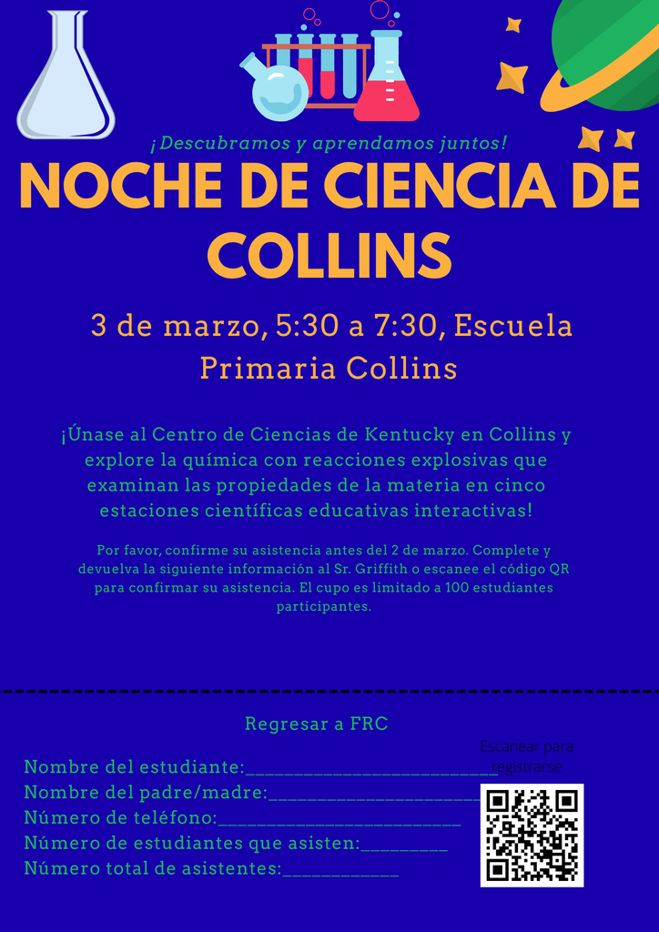 Science Night Registration Form