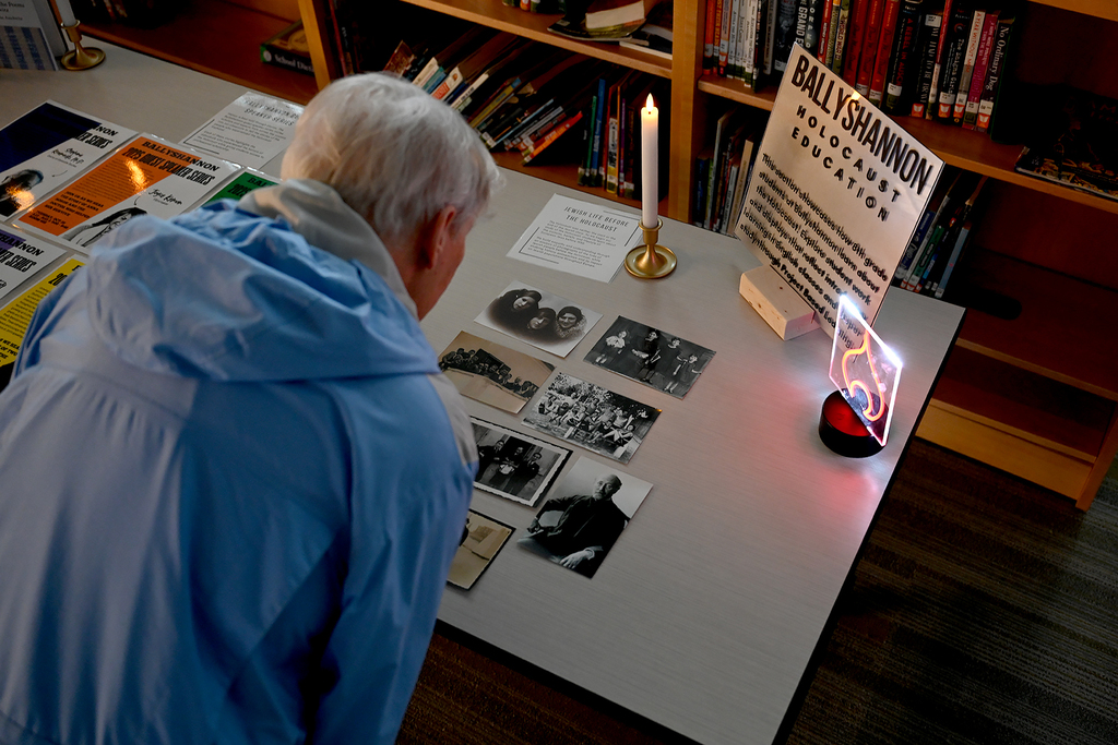 community member at Anne Frank exhibit