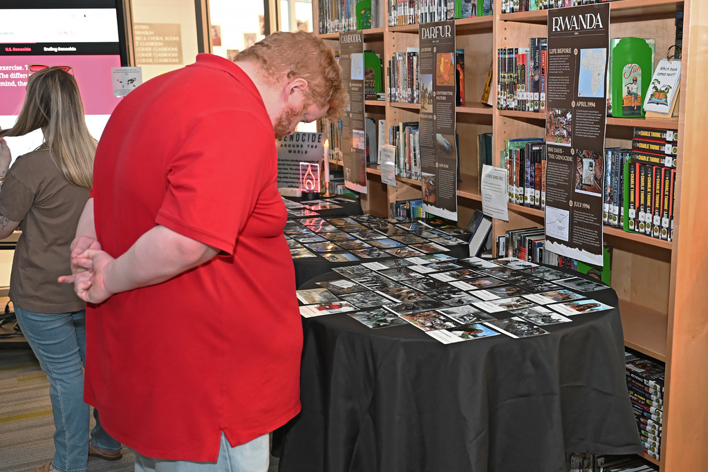 community members at Anne Frank exhibit