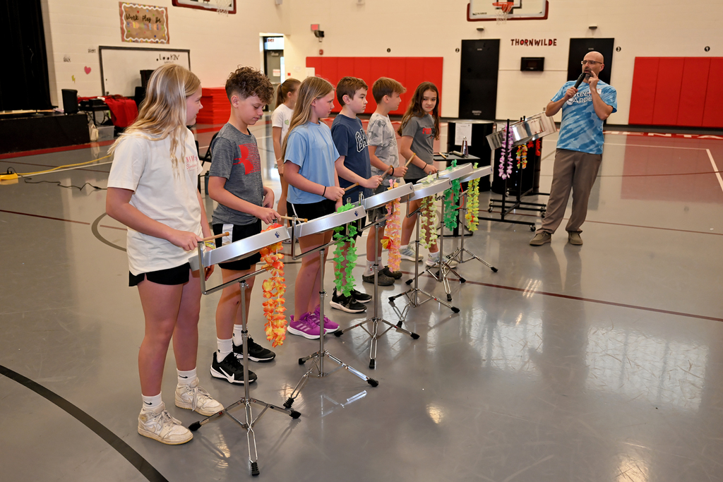 students playing steel drums
