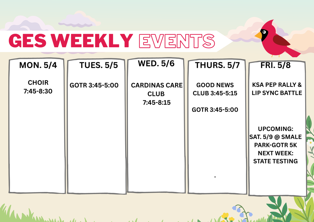 weekly events at GES